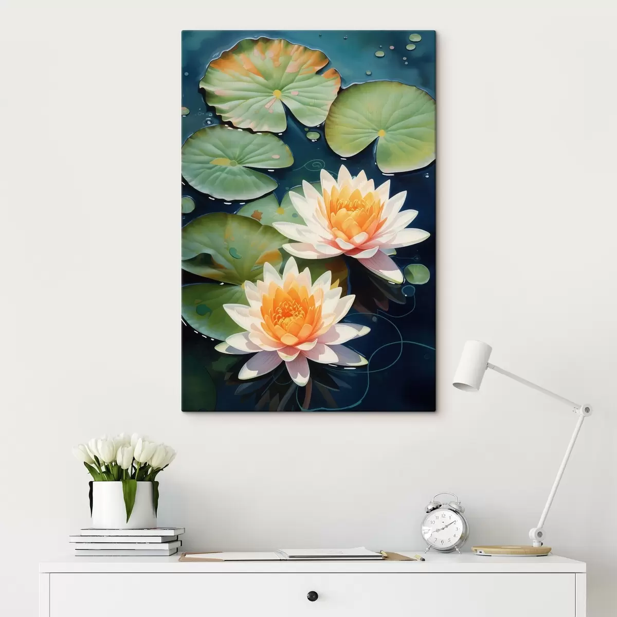 murales de pared Dos flores de loto s46084