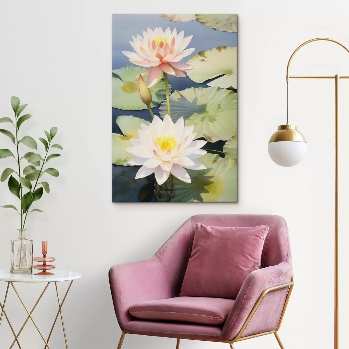 murales de pared Lujosas flores de loto s46089