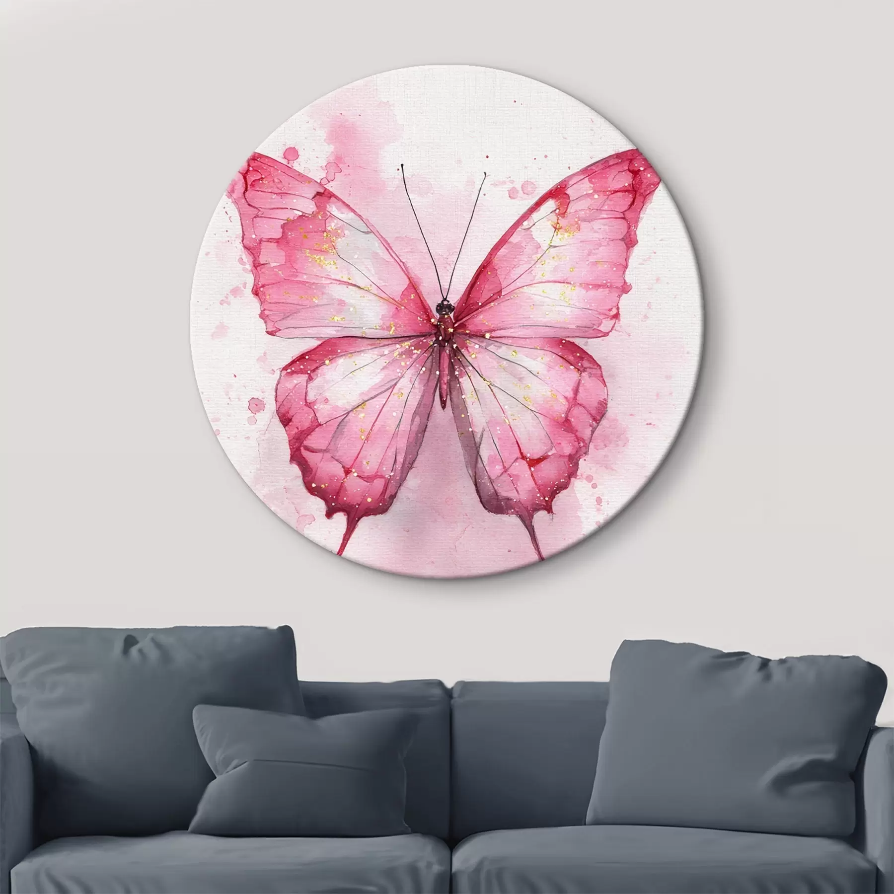 murales de pared Delicada mariposa sobre fondo acuarela r46077