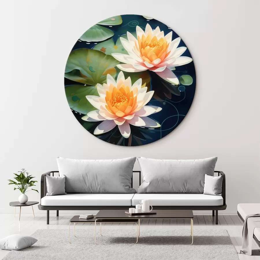 murales de pared Dos flores de loto r46084