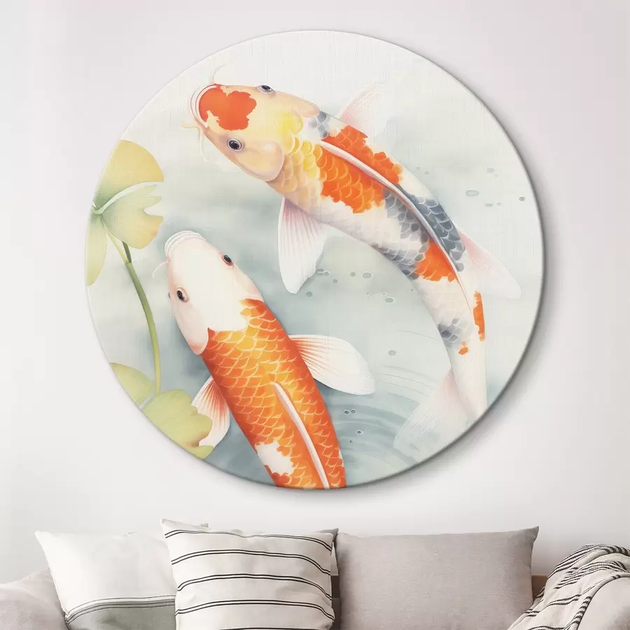 murales de pared Dos hermosos peces en un estanque r46086
