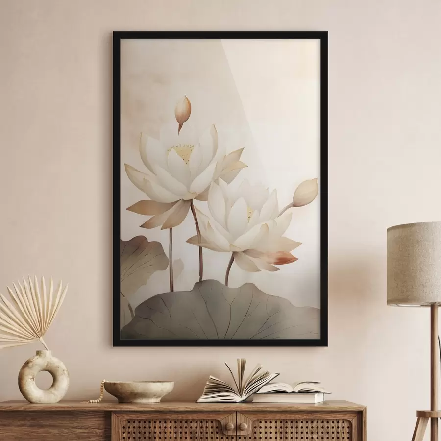 murales de pared Grandes flores de loto f46069