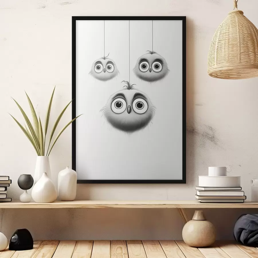 murales de pared Tres pájaros adorables f46072