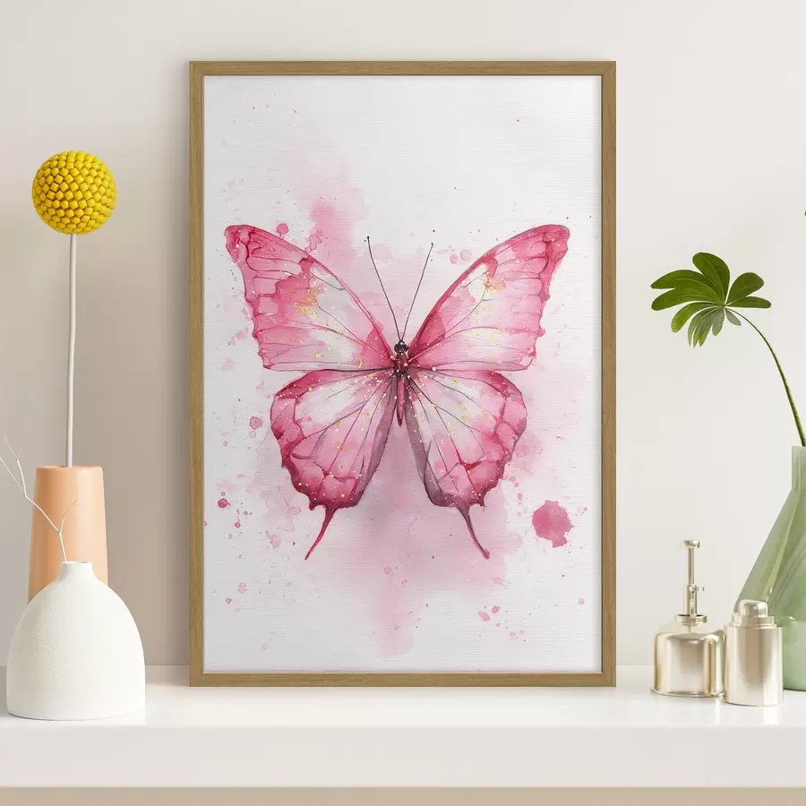 murales de pared Delicada mariposa sobre fondo acuarela f46077