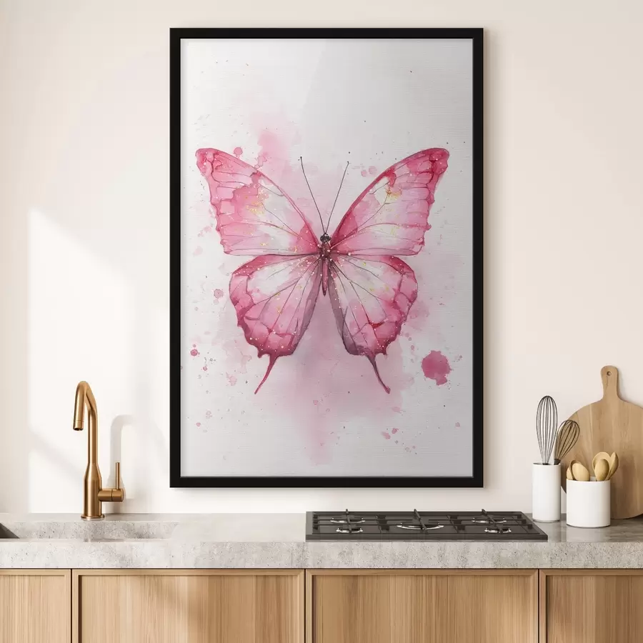 murales de pared Delicada mariposa sobre fondo acuarela f46077