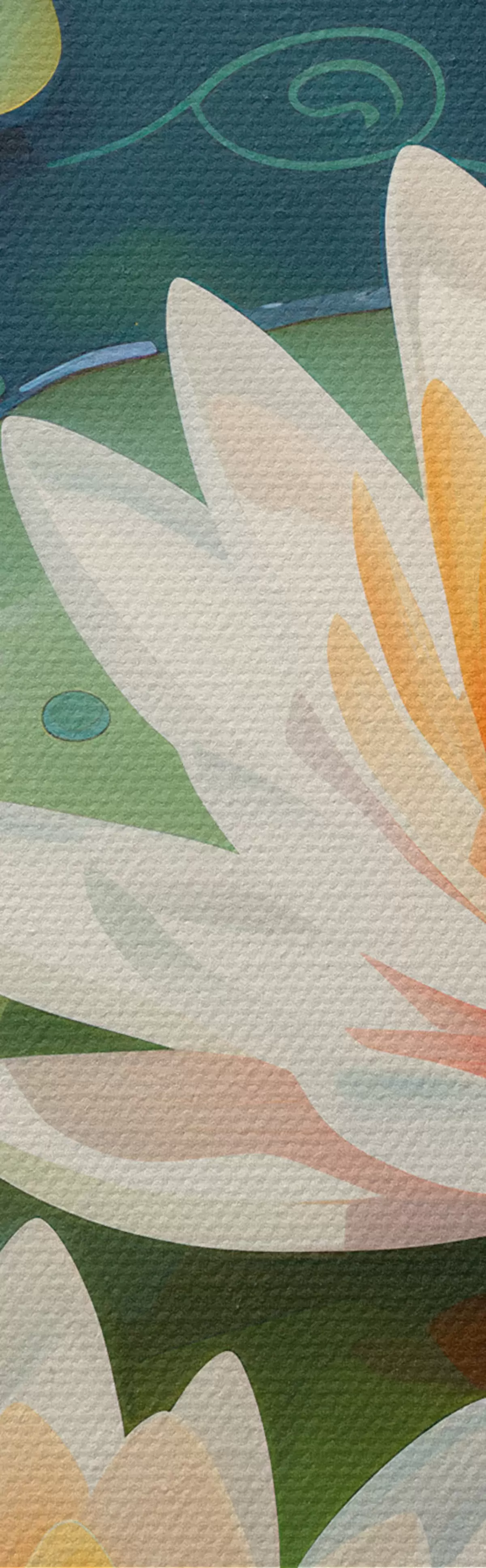 murales de pared Peces en un estanque y flores de loto m00867