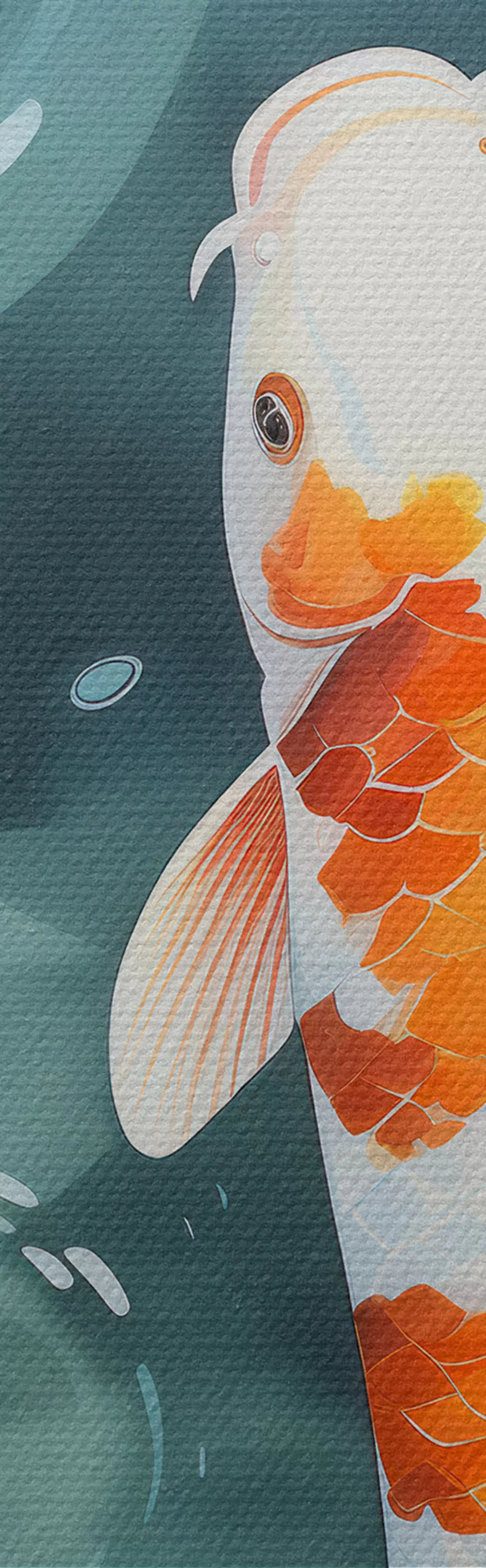 murales de pared Imágenes brillantes de flores de loto y peces en un estanque m00869