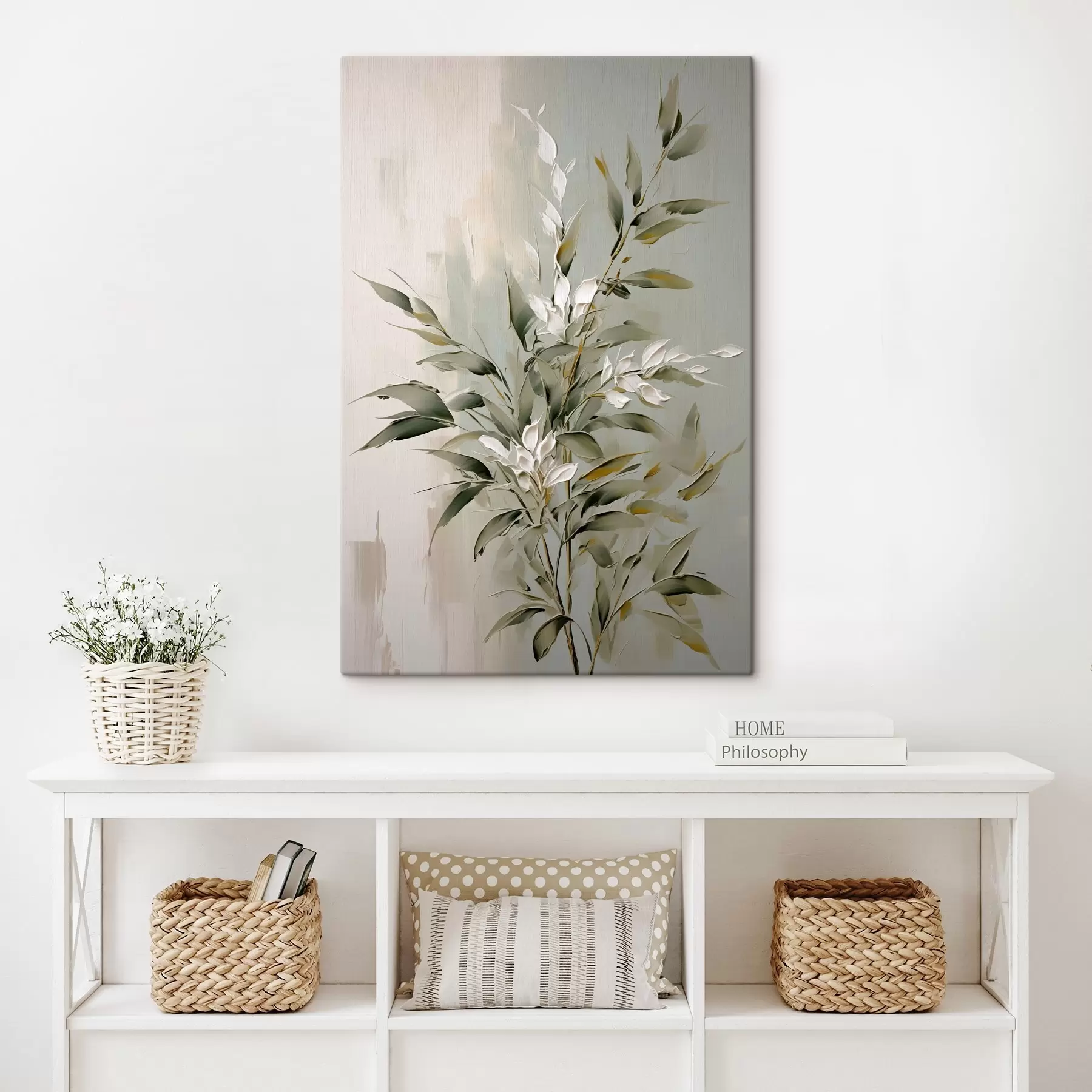 murales de pared Rama abstracta con hojas s46135