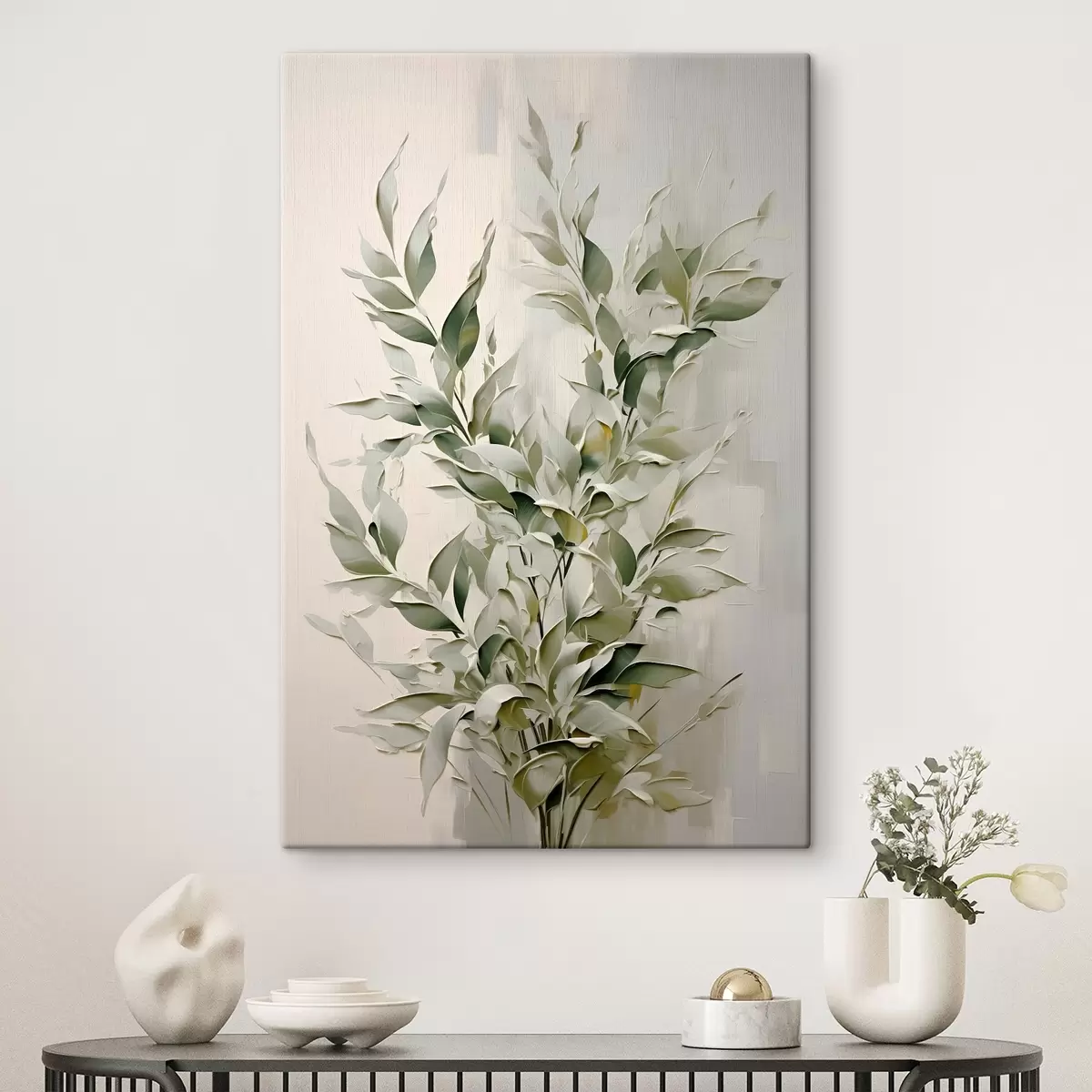 murales de pared Rama abstracta con hojas s46136