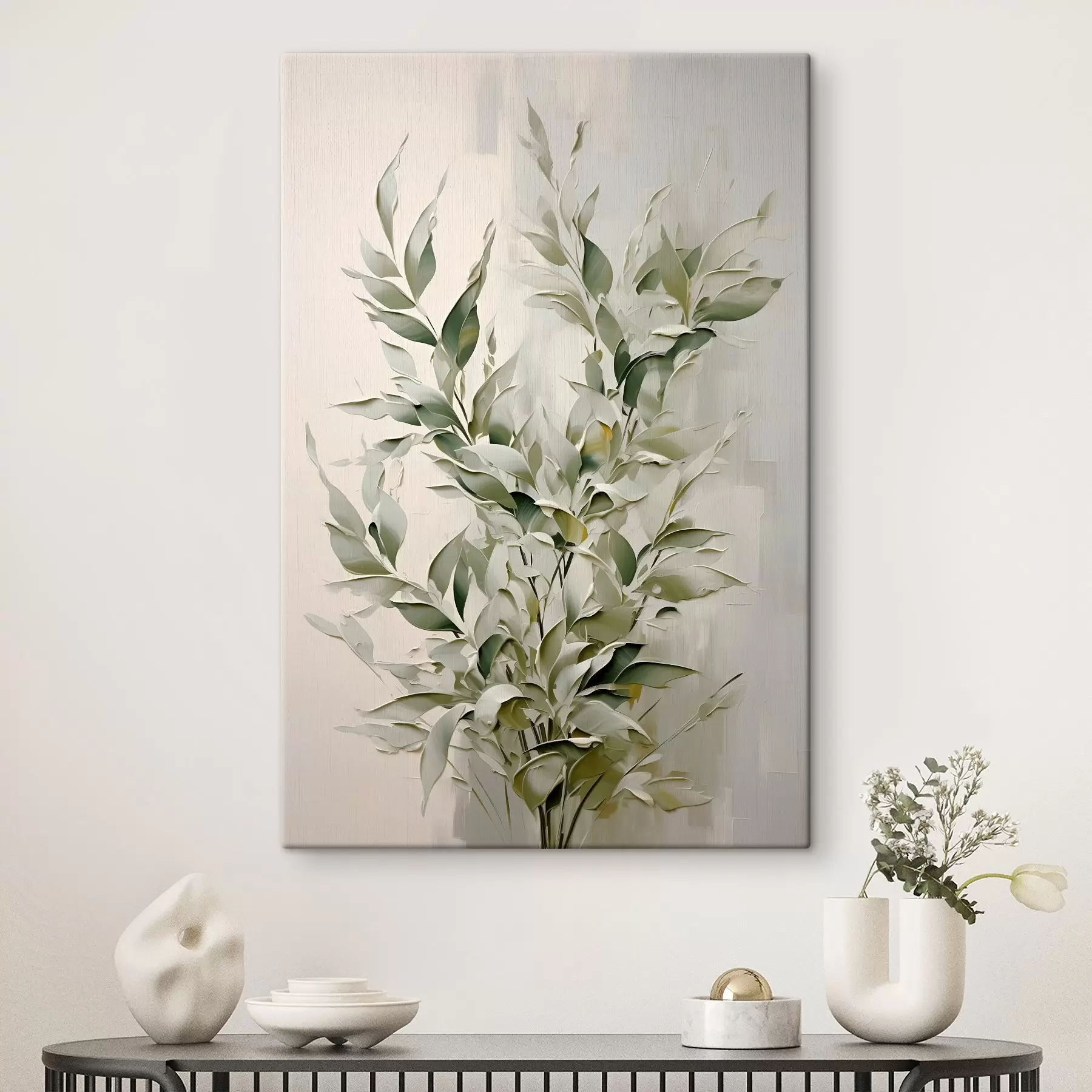 murales de pared Rama abstracta con hojas s46136