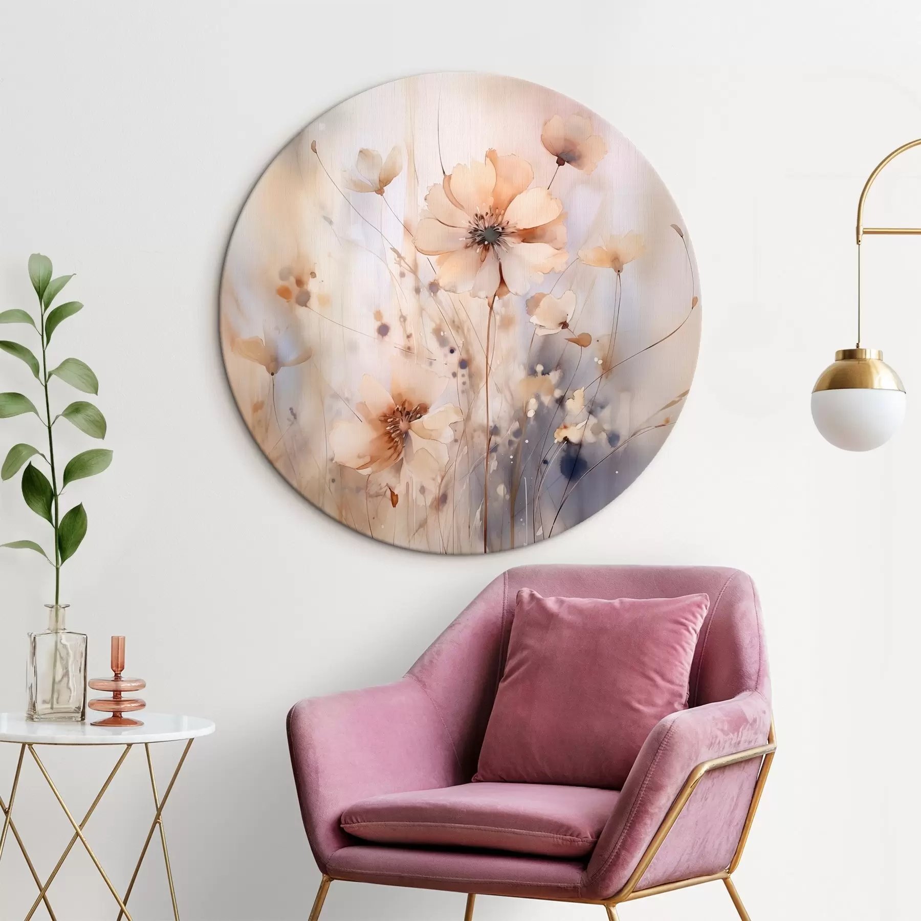murales de pared Delicadas flores silvestres abstractas r46139