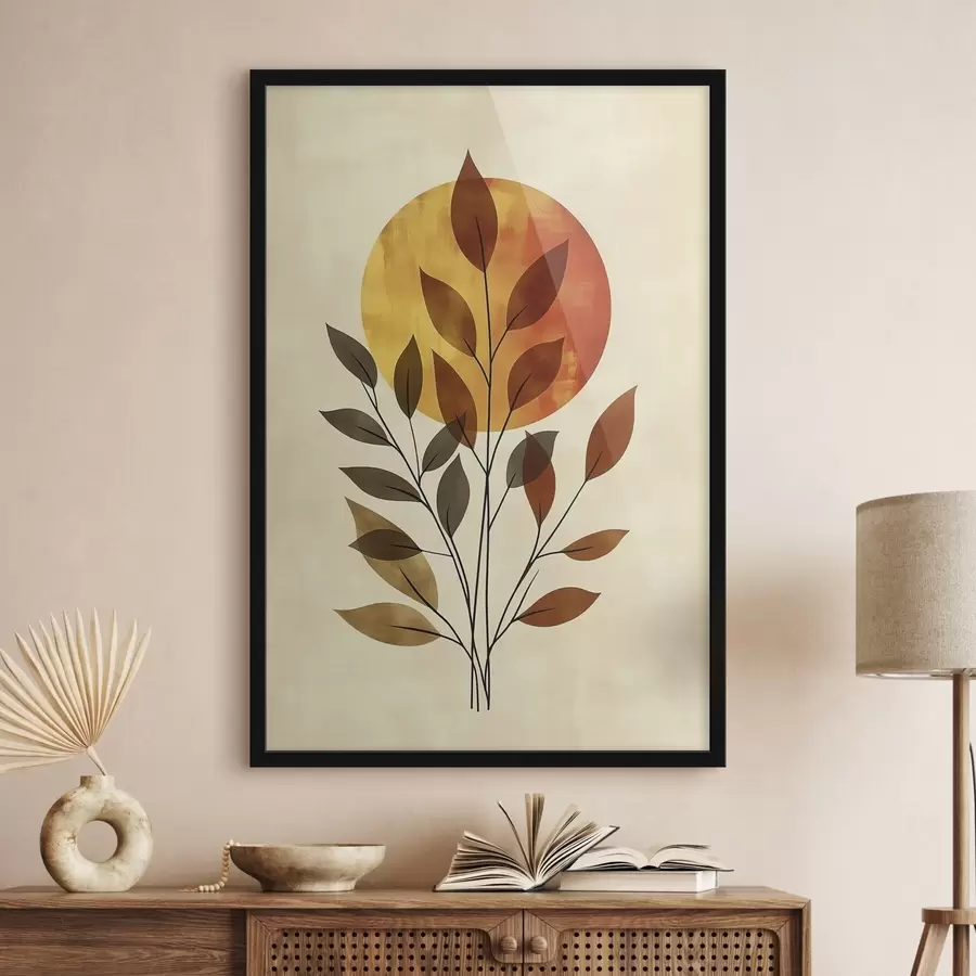 murales de pared Rama con hojas f46132