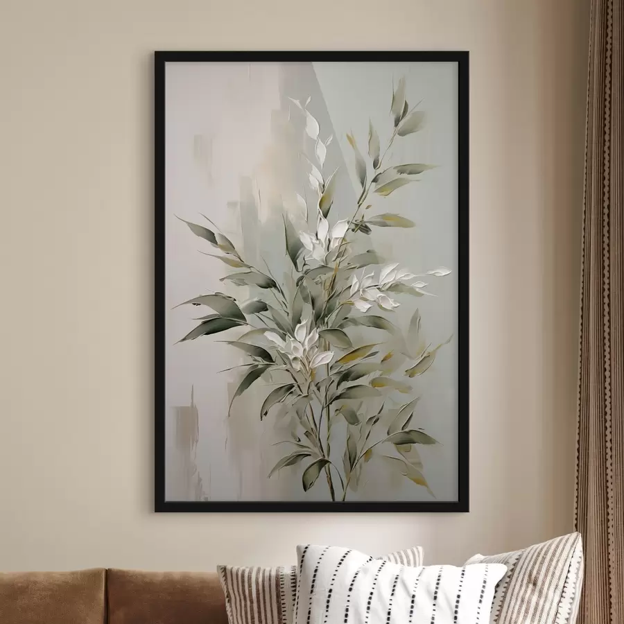 murales de pared Rama abstracta con hojas f46135