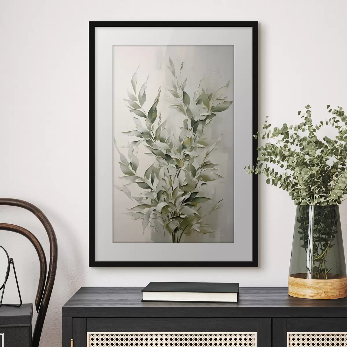 Poster Rama abstracta con hojas f46136