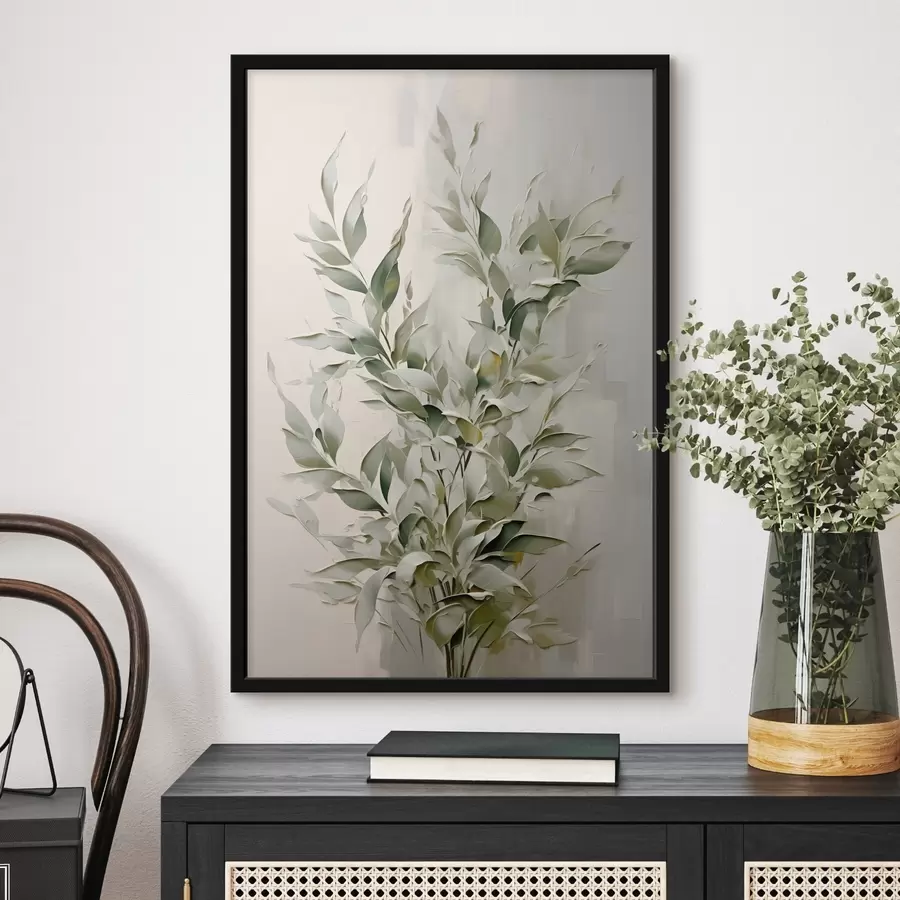 murales de pared Rama abstracta con hojas f46136