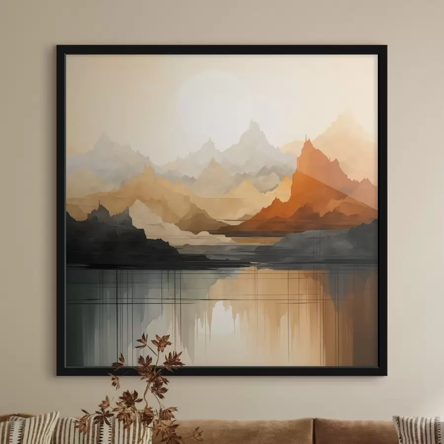 murales de pared Paisaje abstracto de montaña f46140