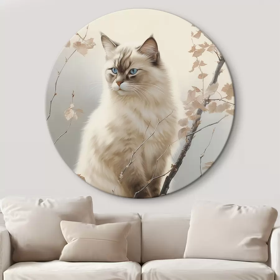 murales de pared Un gato en la rama de un árbol r46300