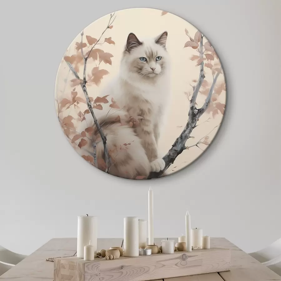 murales de pared El gato está sentado en un árbol r46301