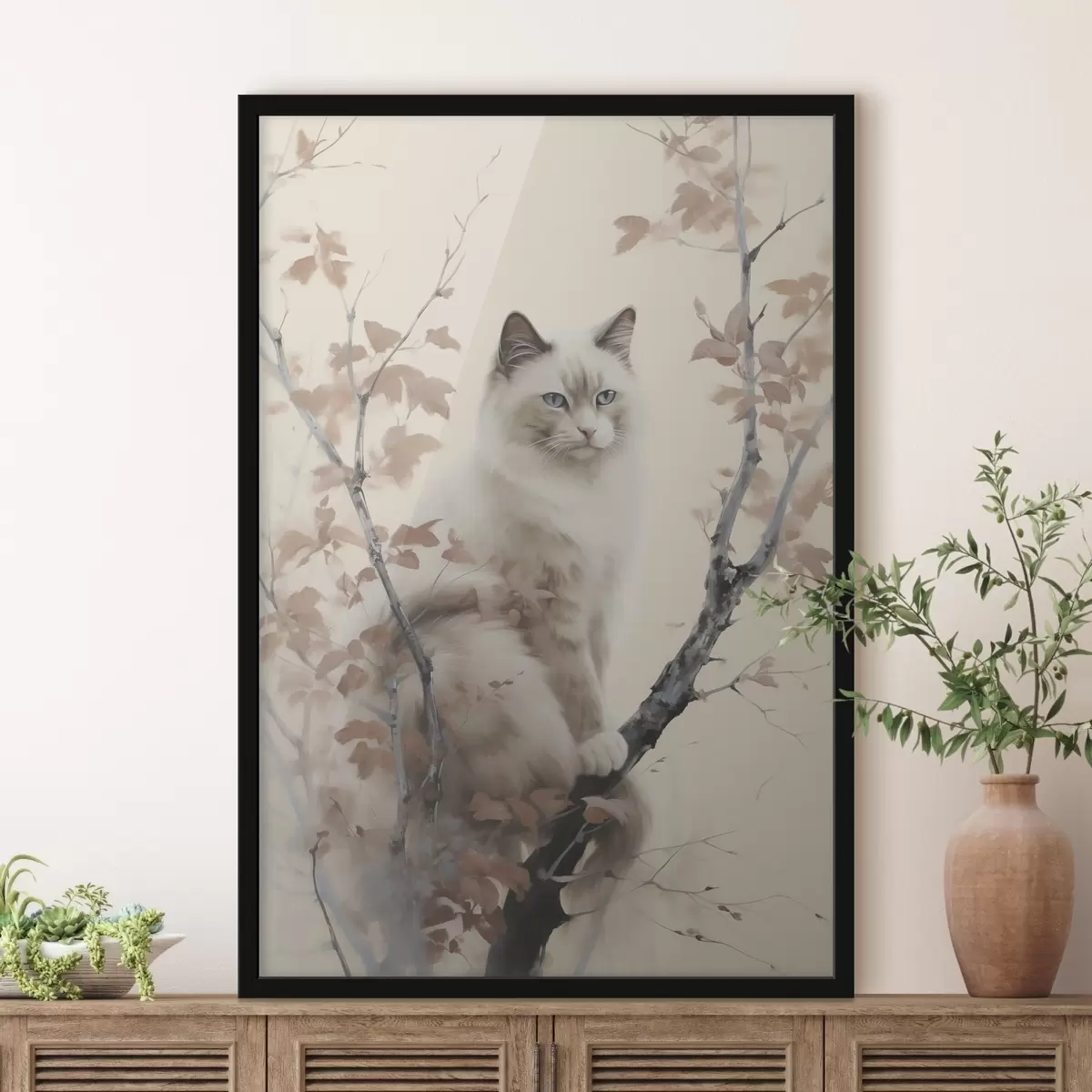 Poster El gato está sentado en un árbol f46301