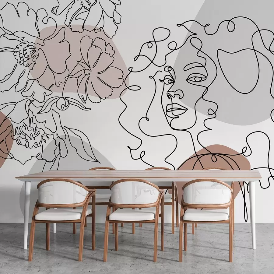 murales de pared Chica en las filas w04724