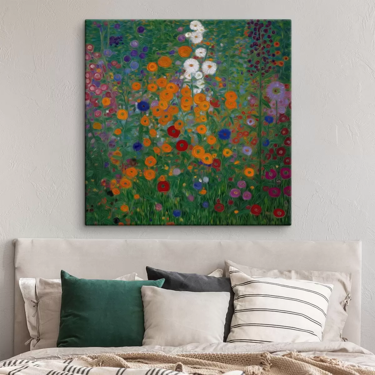 murales de pared Campo de flores coloridas con detalles en blanco s46172