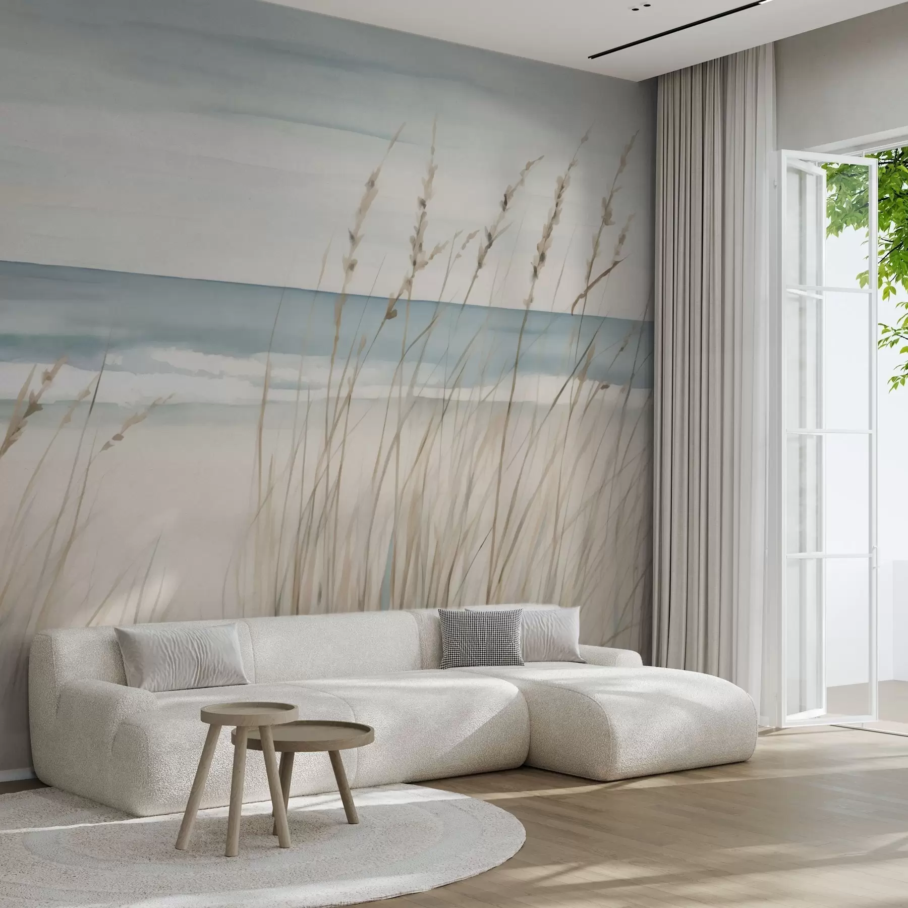 murales de pared Hierbas suaves junto al mar w04737
