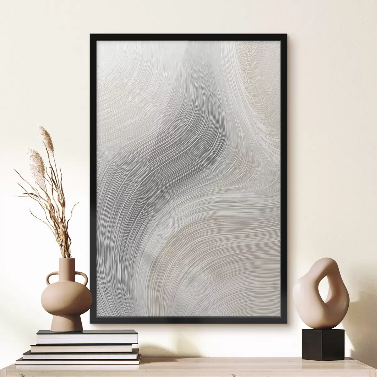 Poster Líneas abstractas suaves en tonos neutros f46154