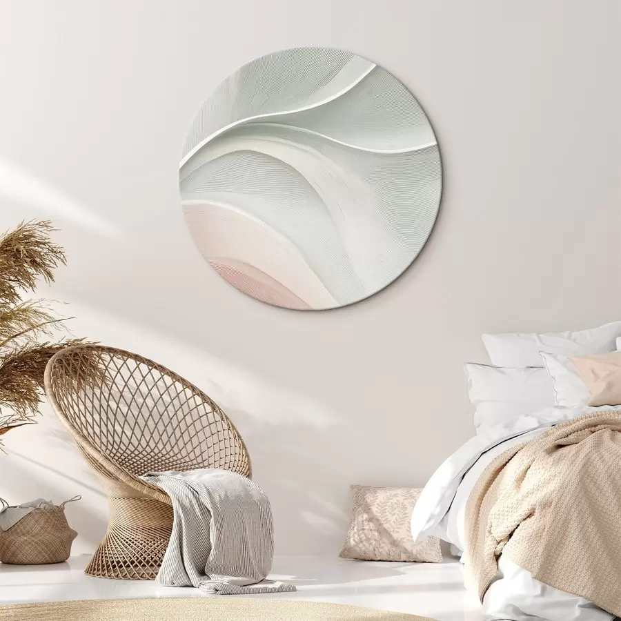 murales de pared Ondas abstractas en cálidos tonos rosa-beige r46152