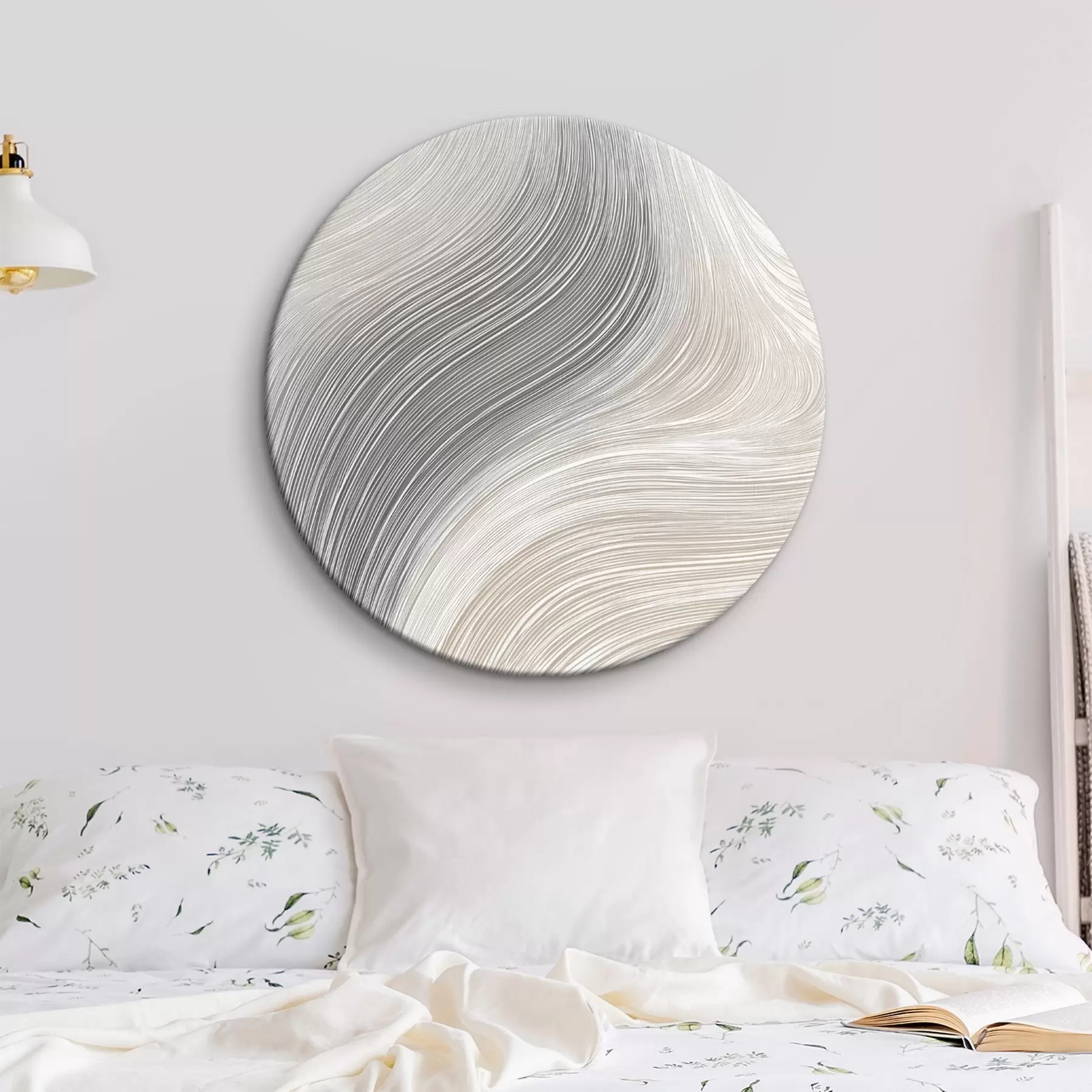 murales de pared Líneas abstractas suaves en tonos neutros r46154