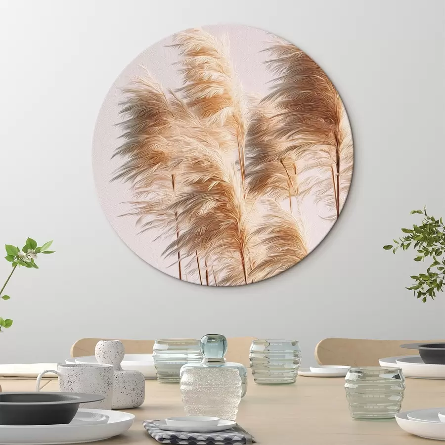 murales de pared Hierbas decorativas esponjosas sobre un fondo claro r46157