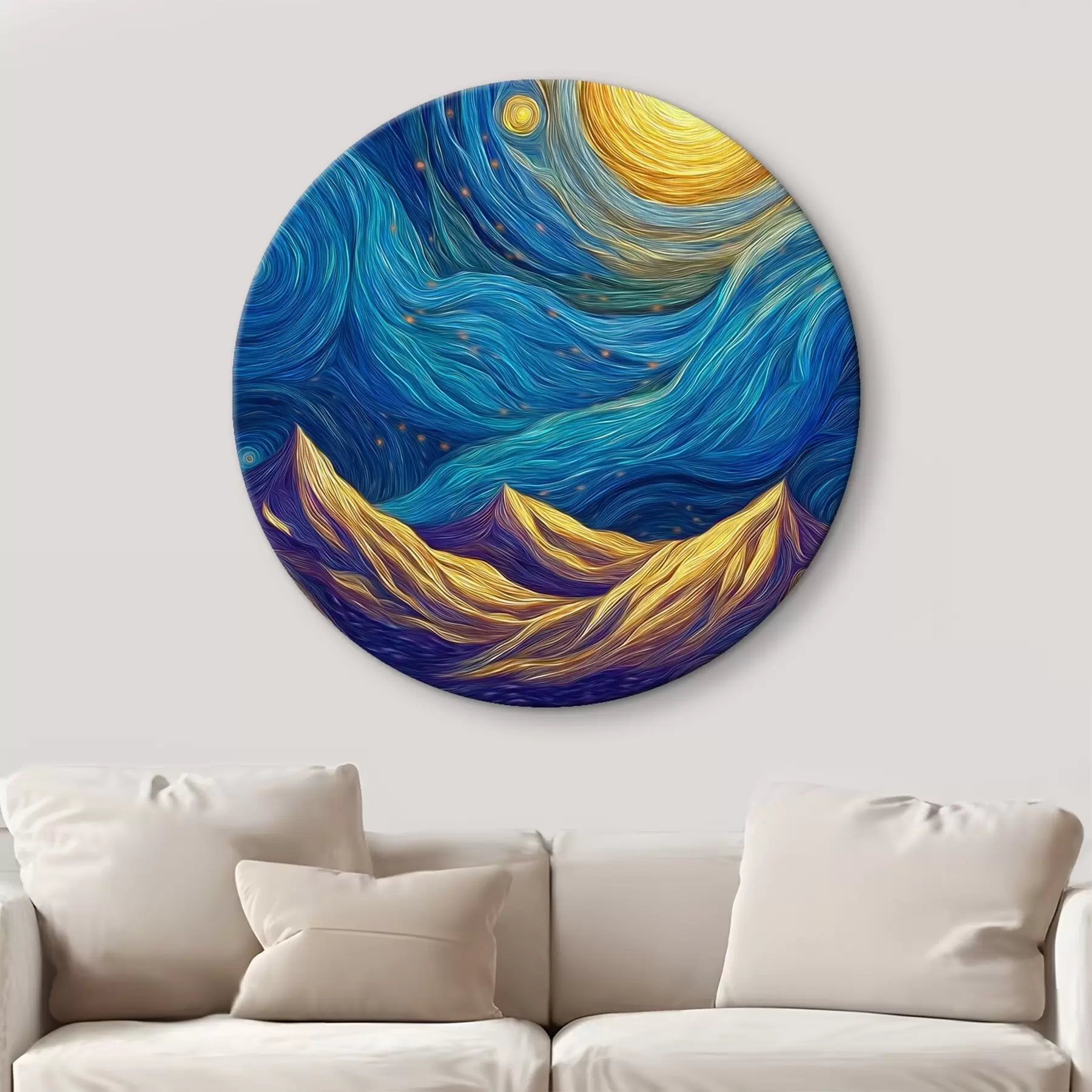 murales de pared Cielo estrellado brillante sobre las cimas de las montañas r46168