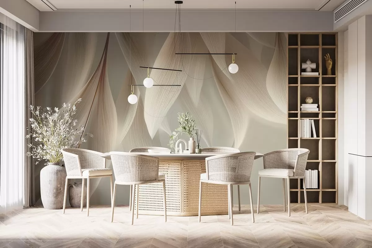 murales de pared Hojas colgantes con contorno estilizado w04706