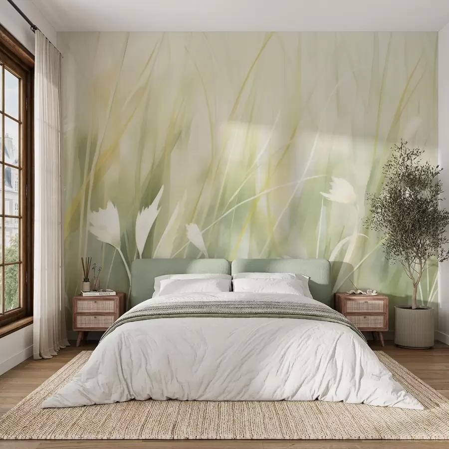 murales de pared Hierba con flores w04743