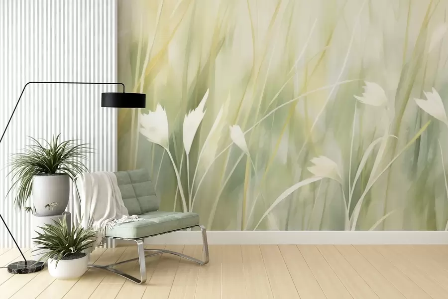murales de pared Hierba con flores w04743