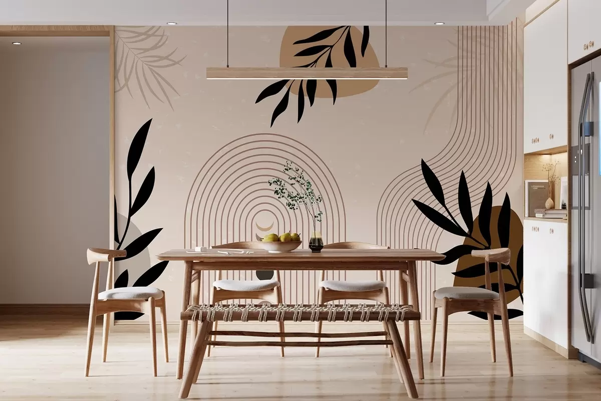 murales de pared Resumen con plantas w04745