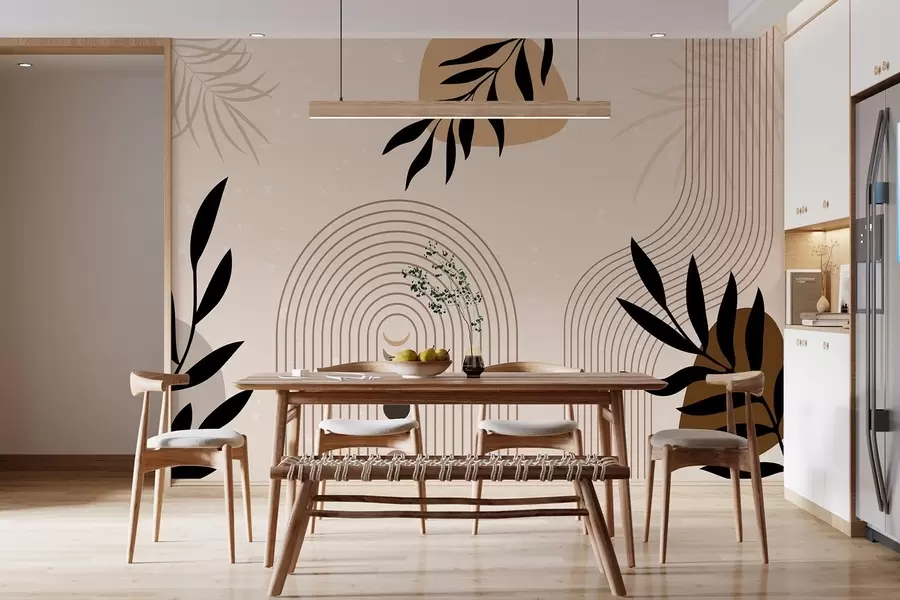 murales de pared Resumen con plantas w04745