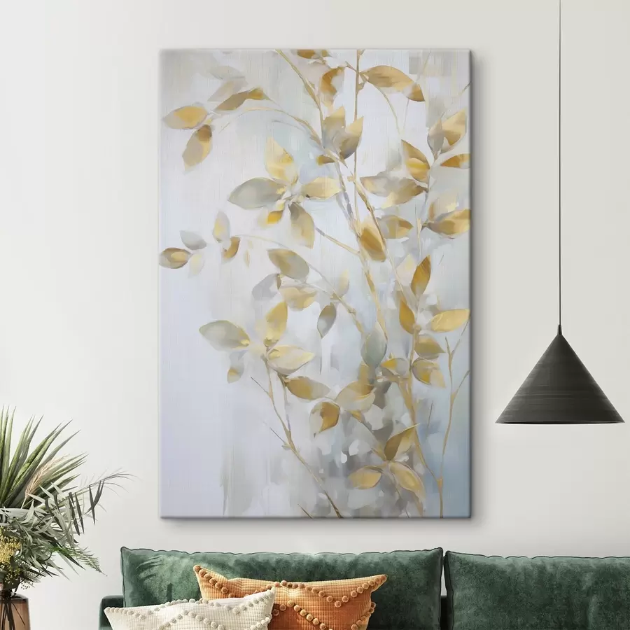 murales de pared Hoja abstracta imitación de pintura s46348