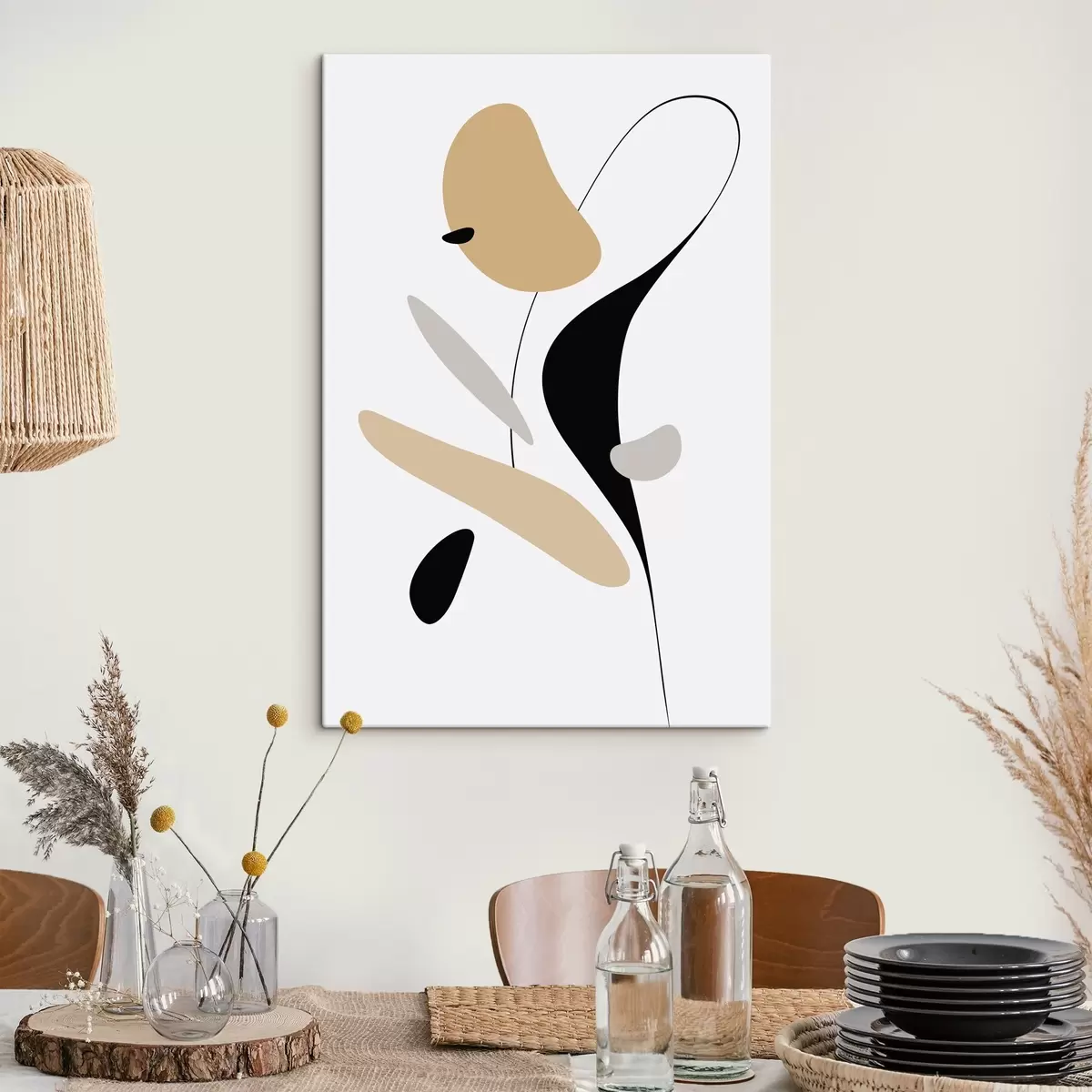 murales de pared Composición abstracta con puntos y líneas s46350