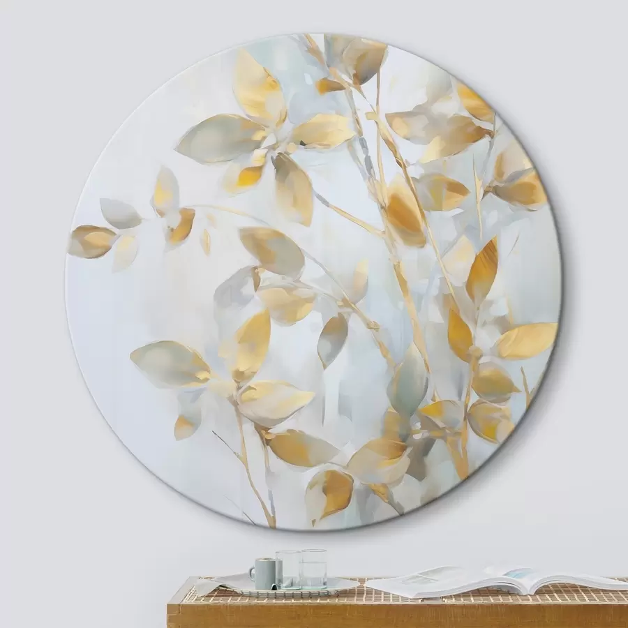 murales de pared Hoja abstracta imitación de pintura r46348