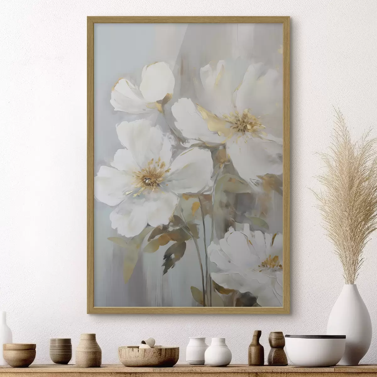 Poster Flores abstractas imitación de pintura f46346