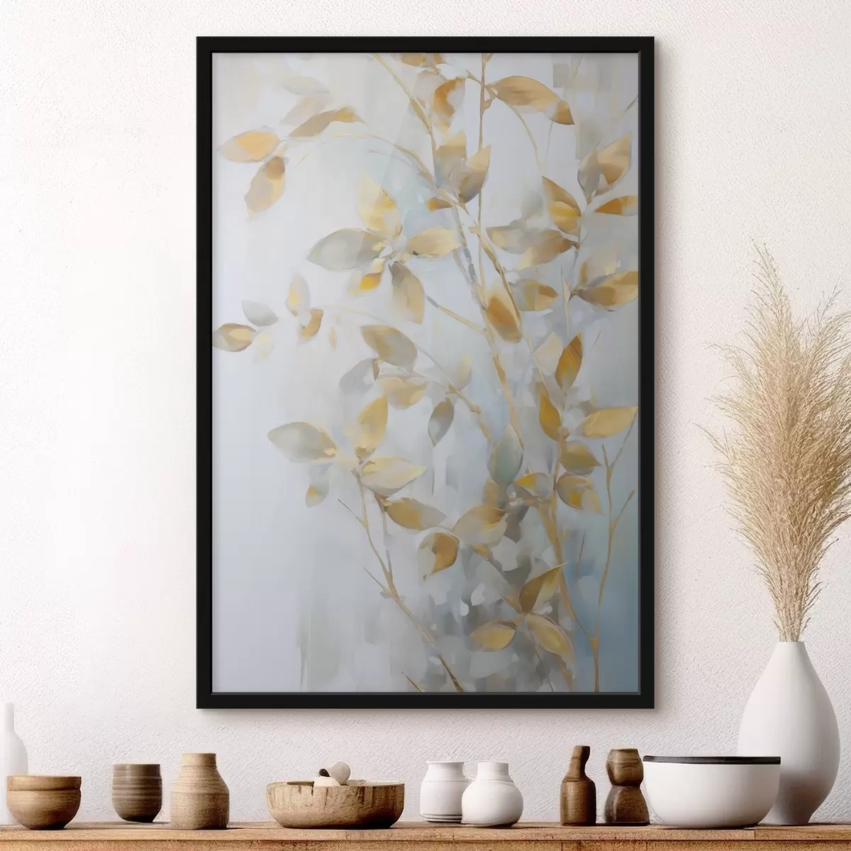 Poster Hoja abstracta imitación de pintura f46348