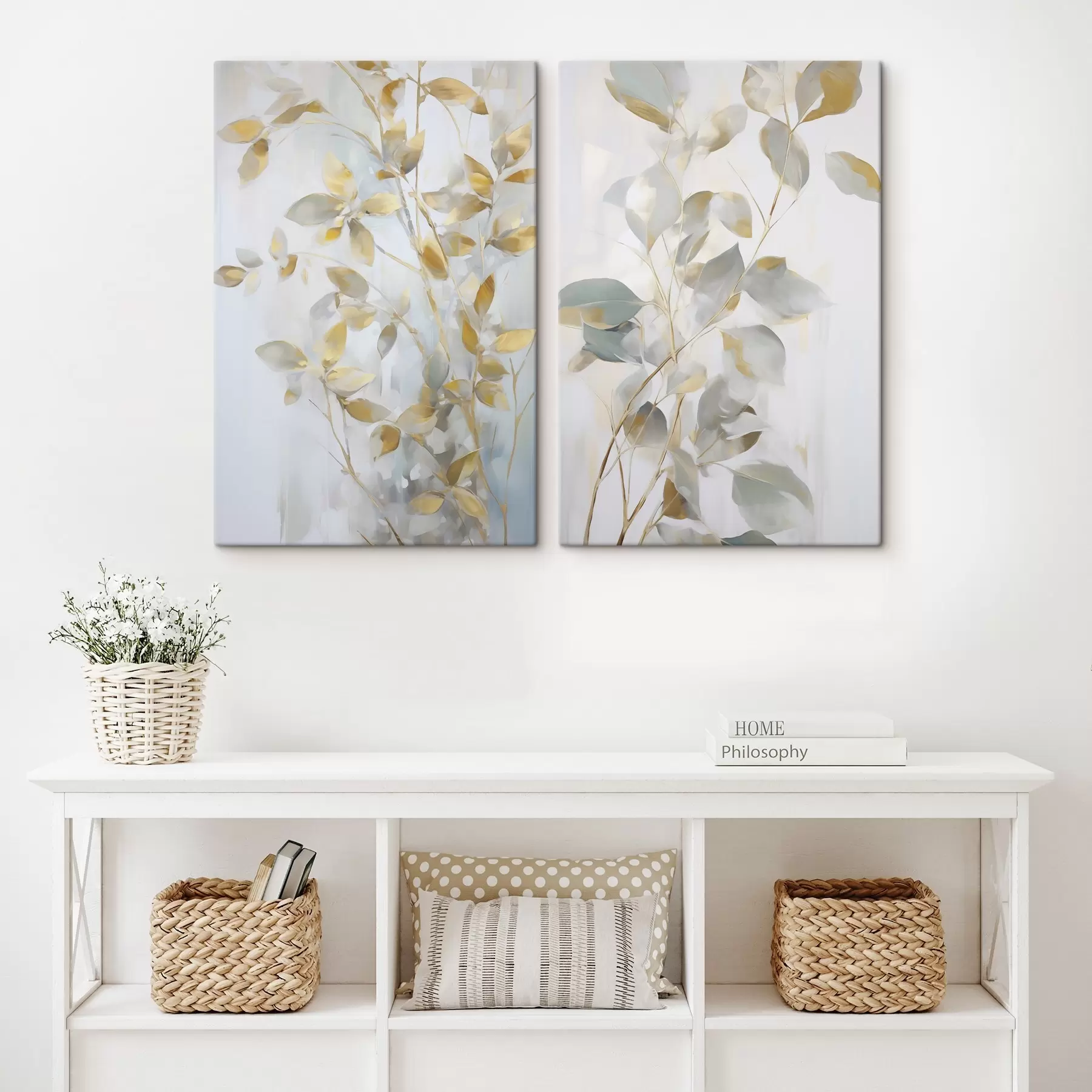 murales de pared Hoja abstracta imitación de pintura m00907