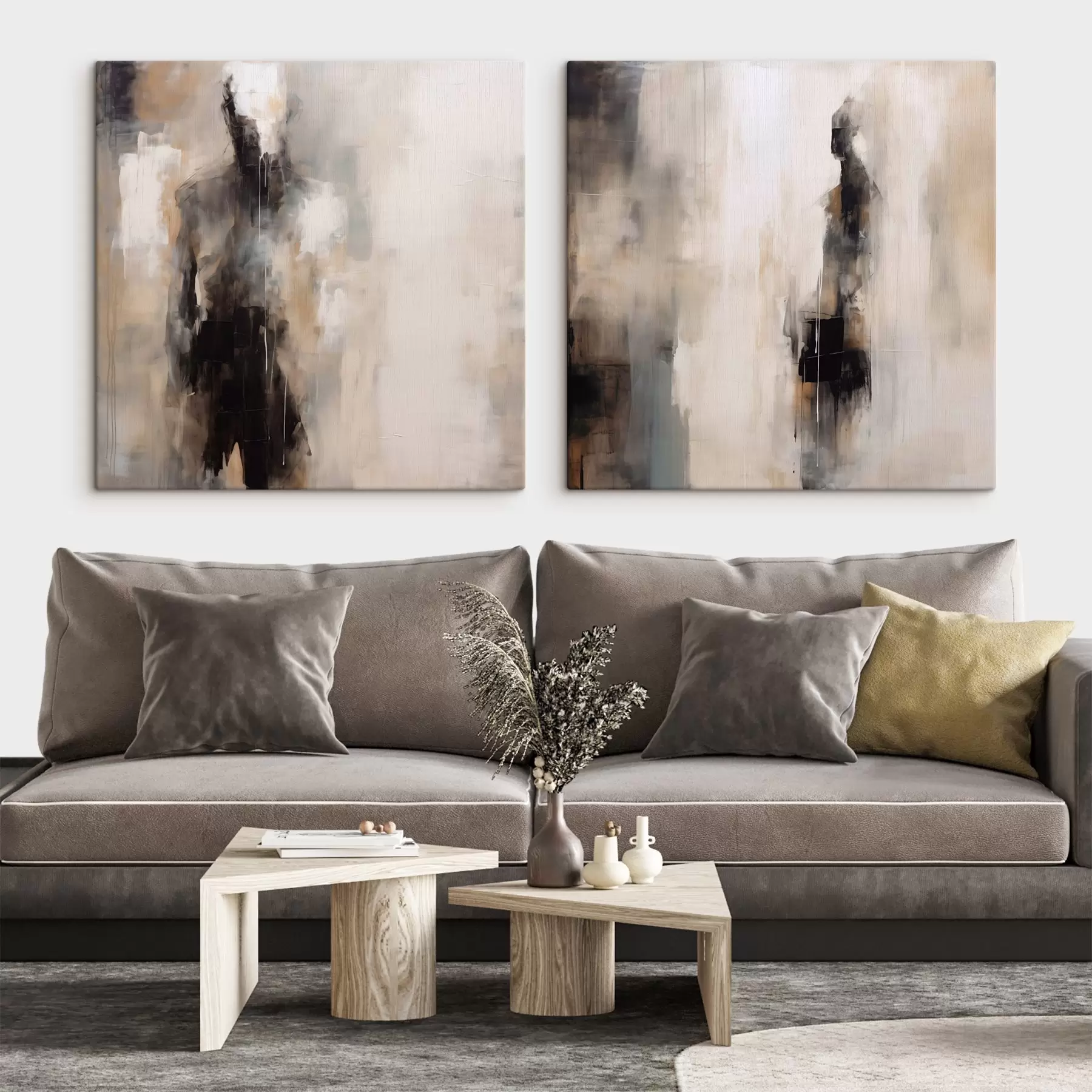 murales de pared Figuras humanas abstractas en las sombras m00860