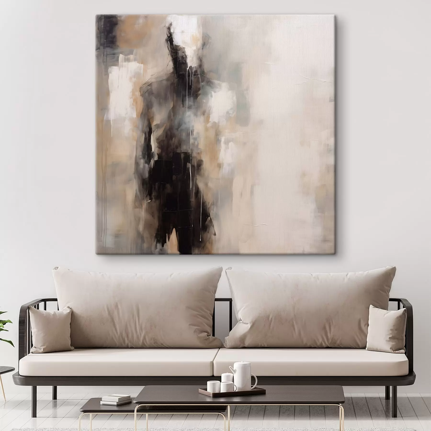 murales de pared Una figura humana abstracta entre las sombras s46360