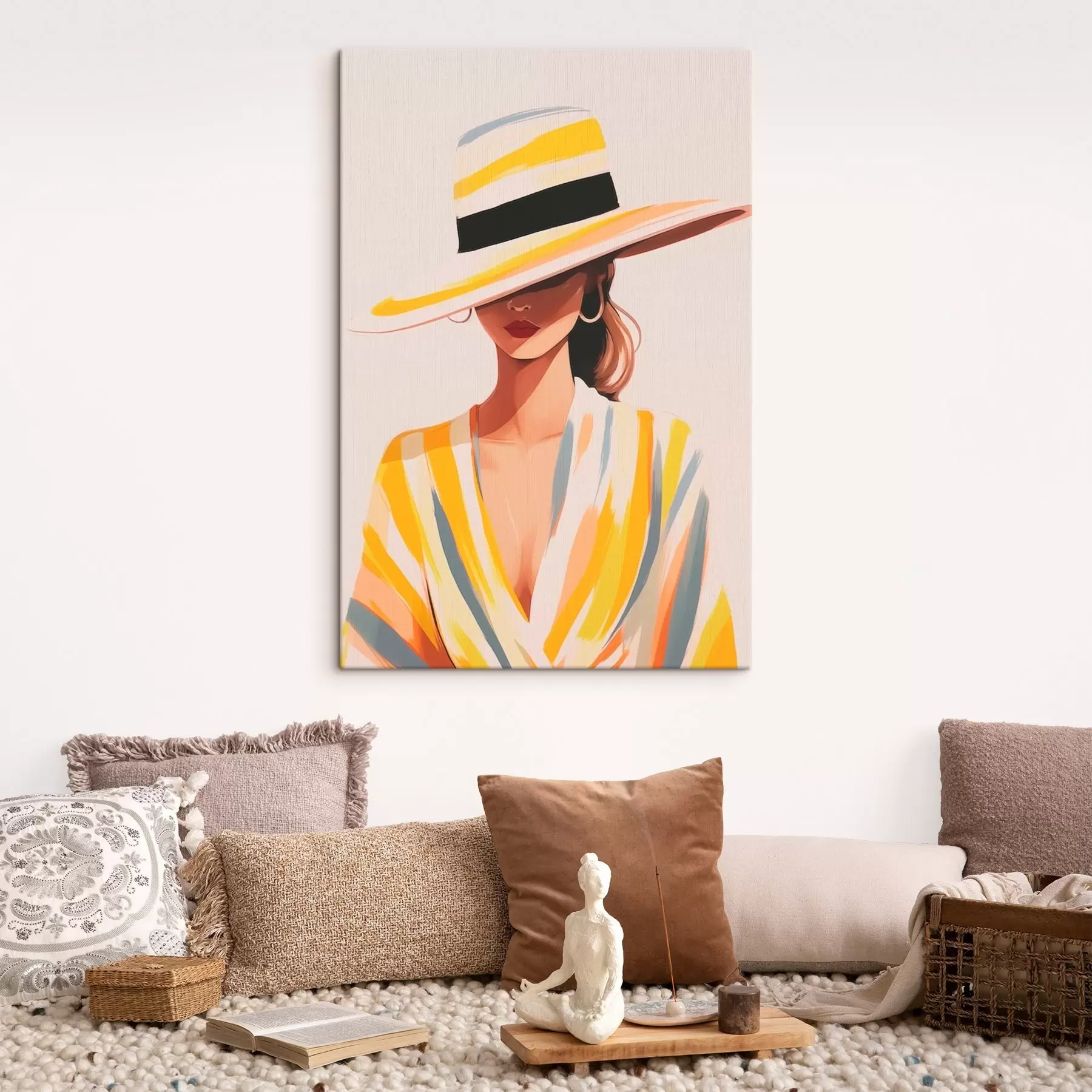 murales de pared Chica con sombrero s46421