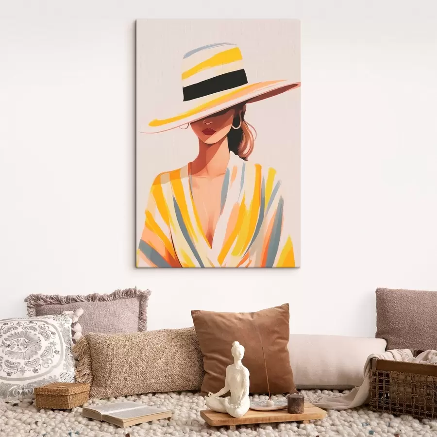 murales de pared Chica con sombrero s46421