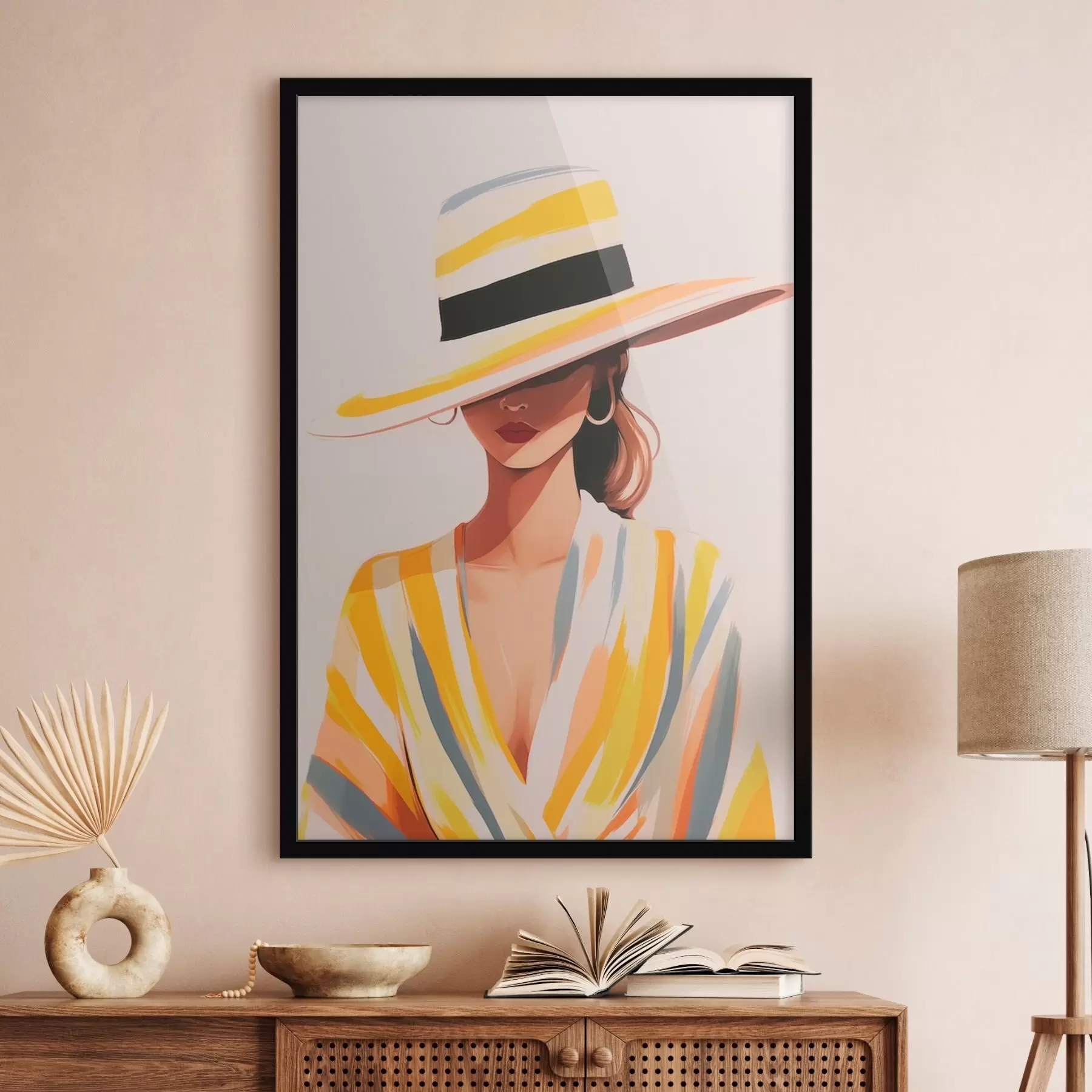 murales de pared Chica con sombrero f46421