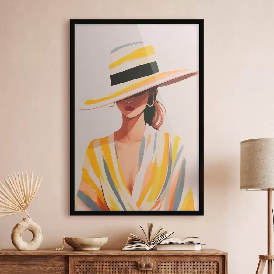 murales de pared Chica con sombrero f46421