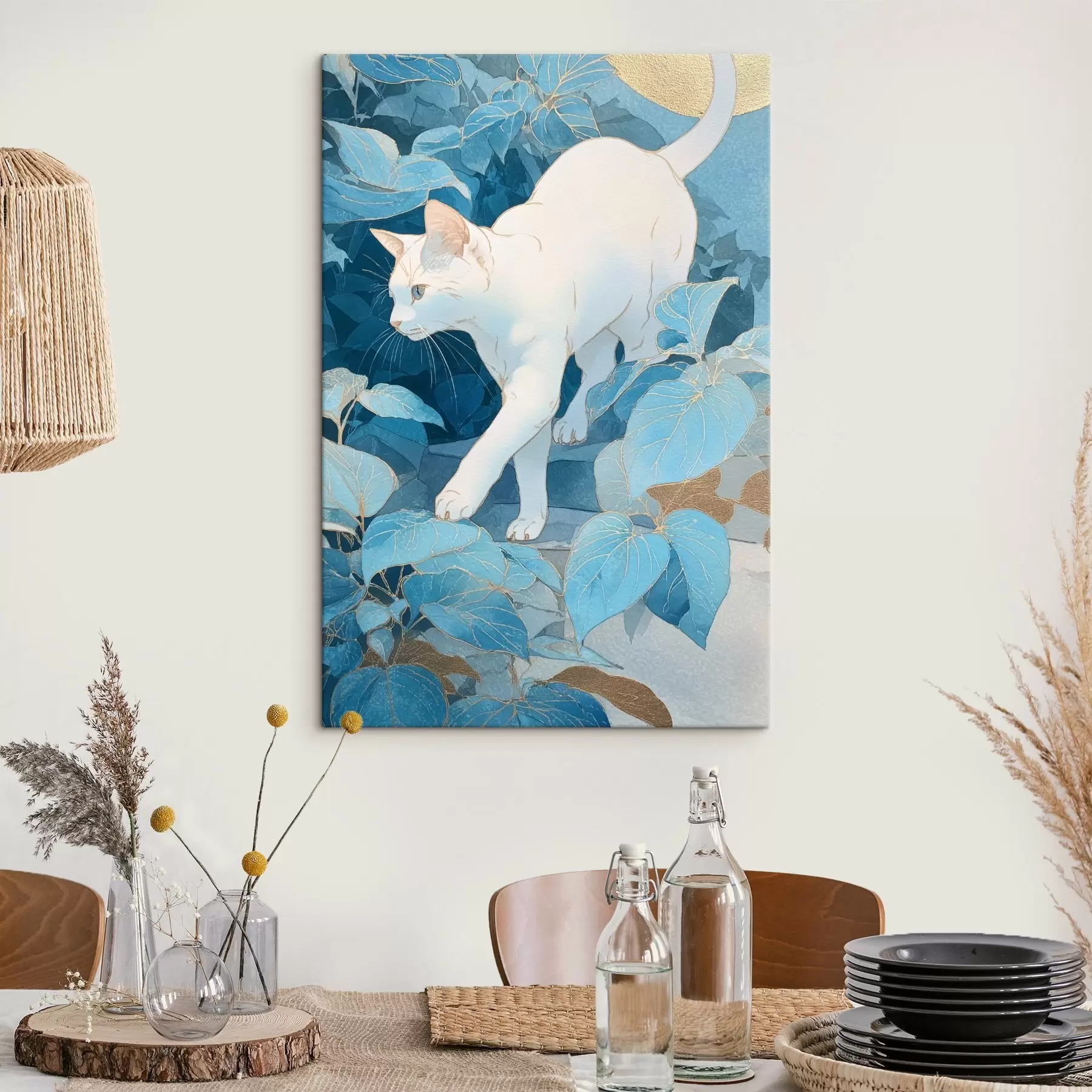 murales de pared Gato entre las hojas s46362