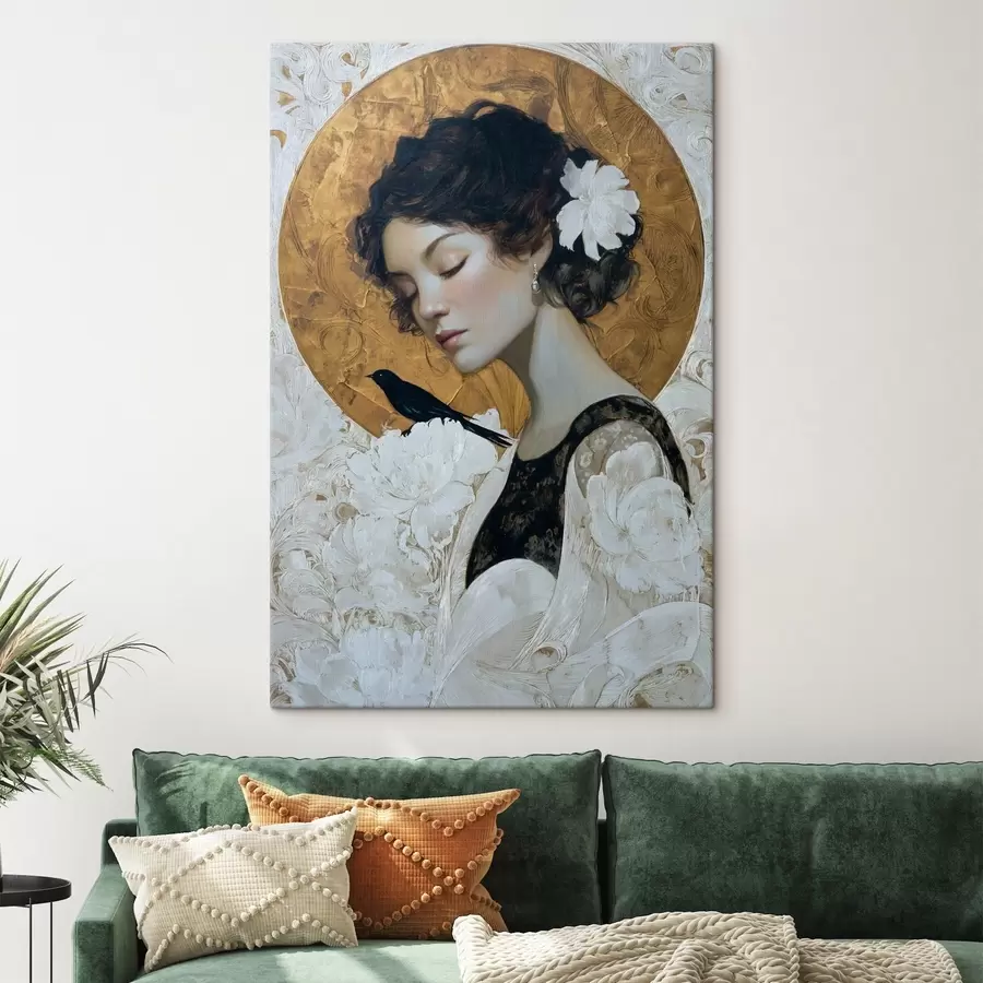 murales de pared Niña y círculo s46364